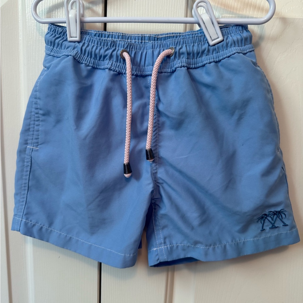 Pink House Mustique Boy’s Blue Swim Trunks